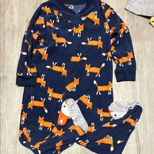 4/$20 Navy Fox Print Baby Onesie